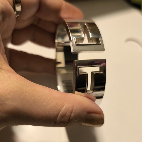 Tiffany & Co Cutout T Wide Cuff Bracelet In Sterling Silver - Picture 7 of 11